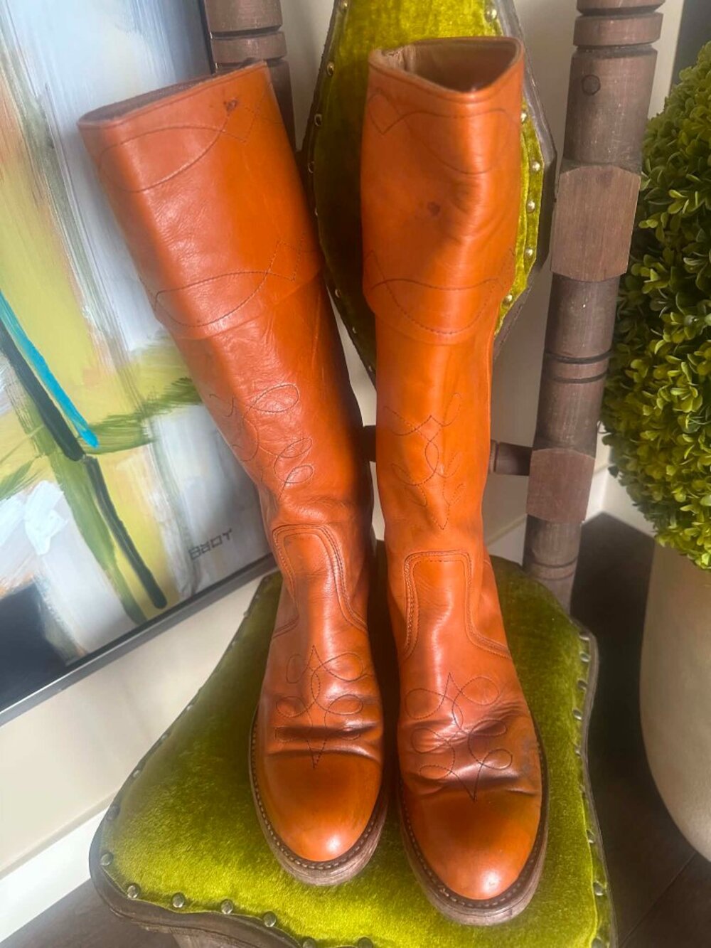 VINTAGE BOULET COWBOY BOOTS - Picture 3 of 11